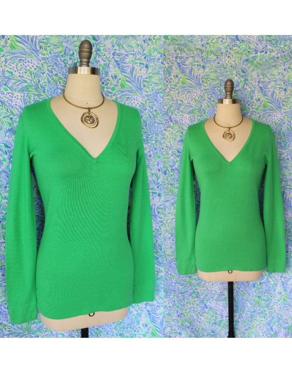 Lilly Pulitzer kelly green stretch cotton jumper tunic dress sweater tennis golf